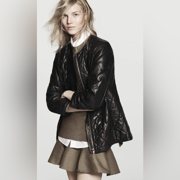 Club Monaco Colletion Quilted Leather Jacket with Rose Gold Hardware - Picture 2 of 4